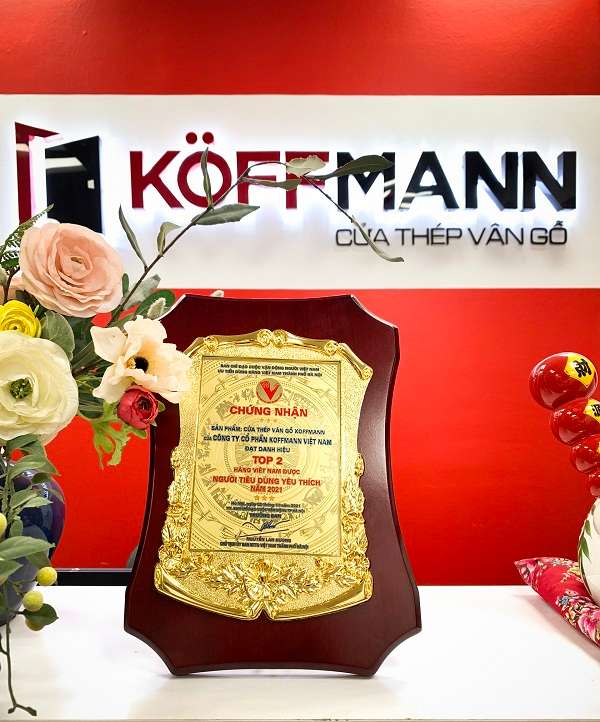 Cửa thép vân gỗ Koffmann đoạt danh hiệu TOP 2 “Hàng Việt Nam được người tiêu dùng yêu thích năm 2021”